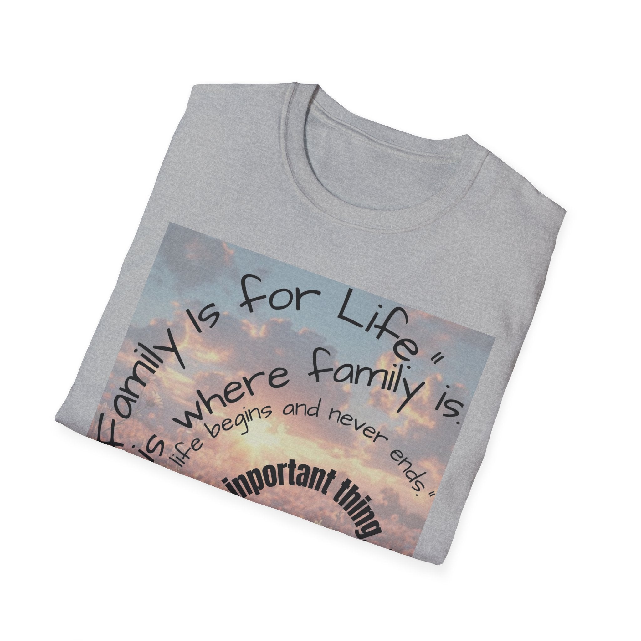 Folded gray t-shirt with motivational quote on a white background