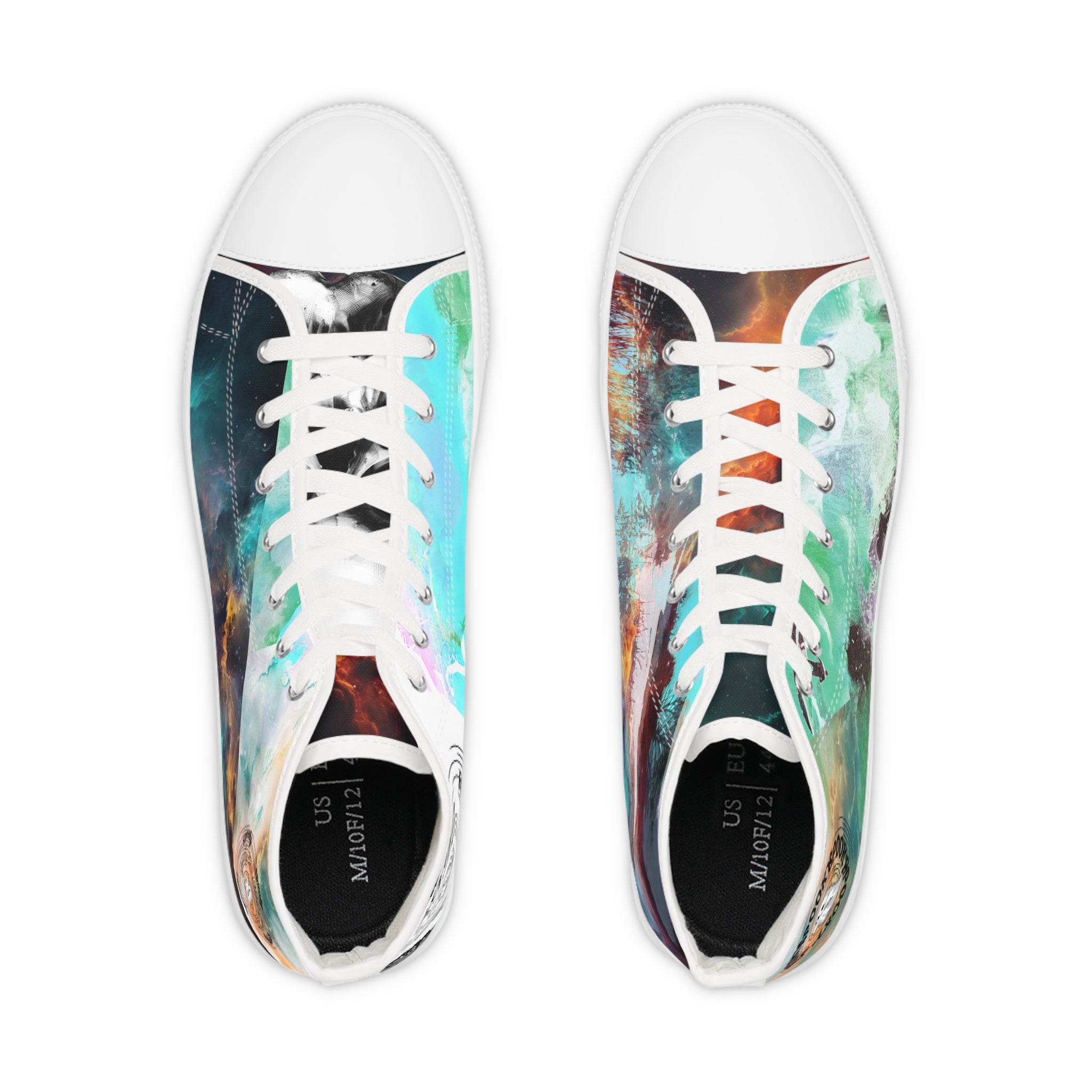 Artistic Men's High Top Sneakers - Trendy Footwear for Style Lovers, Casual Wear, Gift for Her, Unique Graphic Design