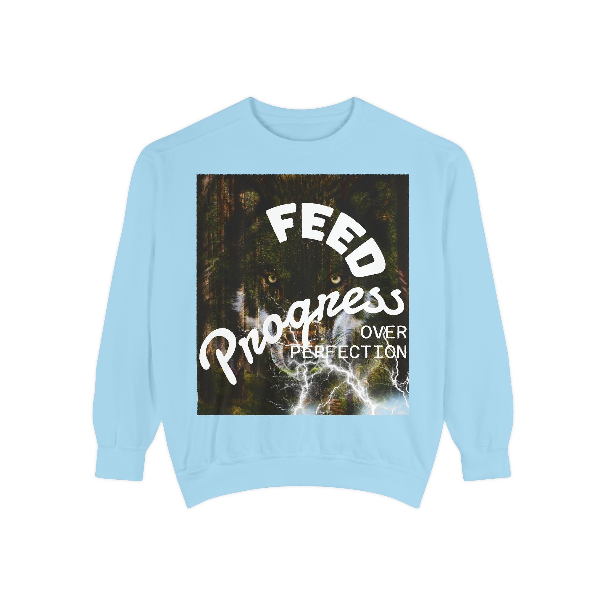 "Feed Progress Over Perfection" Wolf Spirit T-Shirt - Embrace Your Wild Growth